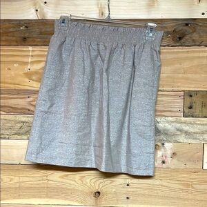 J. Crew size 00 Elegant Tan with Silver throughout Linen/Cotton Blend Mini Skirt